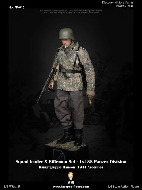 Facepool WWII German 1st SS Panzer Division Kampfgruppe Hansen 1944 Ardennes – Squad Leader 1/6 Scale Action Figure FP-015A www.HobbyGalaxy.com