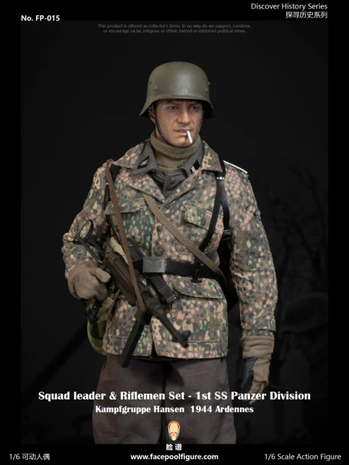 Facepool WWII German 1st SS Panzer Division Kampfgruppe Hansen 1944 Ardennes – Squad Leader 1/6 Scale Action Figure FP-015A www.HobbyGalaxy.com