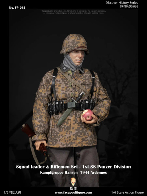 Facepool WWII German 1st SS Panzer Division Kampfgruppe Hansen 1944 Ardennes – Rifleman 1/6 Scale Action Figure FP-015B www.HobbyGalaxy.com Facepool WWII German 1st SS Panzer Division Kampfgruppe Hansen 1944 Ardennes – Rifleman 1/6 Scale Action Figure FP-015B www.HobbyGalaxy.com