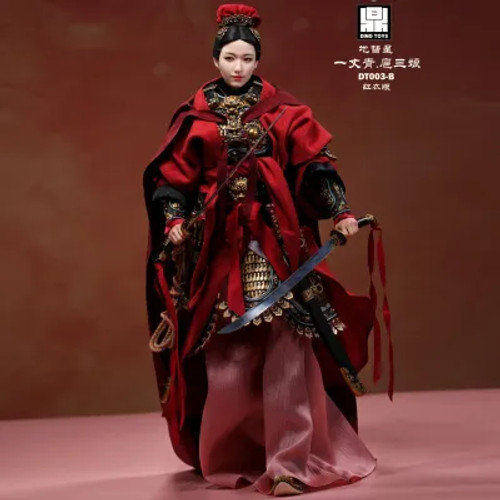 Mr. Z x Ding Toys Water Margin - Bright Star "Ten Feet of Blue" Hu Sanniang 1/6 Scale Action Figure DT003 Red Version www.HobbyGalaxy.com