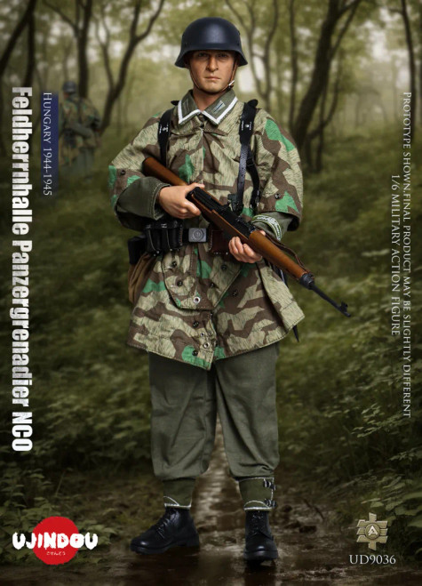 UJINDOU WWII Feldherrnhalle Panzergrenadier NCO, Hungary 1944-1945 1/6 Scale Action Figure UD9036 www.HobbyGalaxy.com UJINDOU WWII Feldherrnhalle Panzergrenadier NCO, Hungary 1944-1945 1/6 Scale Action Figure UD9036 www.HobbyGalaxy.com