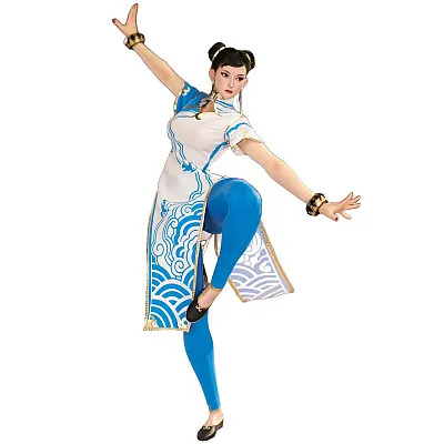 Star Man Chun-Li Blue Cloud White Cheongsam MS-011