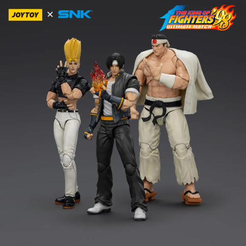 Joy Toy x SNK "KOF 98 UM" Hero Team - Kyo Kusanagi, Goro Daimon, Benimaru Nikaido 1/18 Scale Action Figure Set www.HobbyGalaxy.com Joy Toy x SNK "KOF 98 UM" Hero Team - Kyo Kusanagi, Goro Daimon, Benimaru Nikaido 1/18 Scale Action Figure Set www.HobbyGalaxy.com