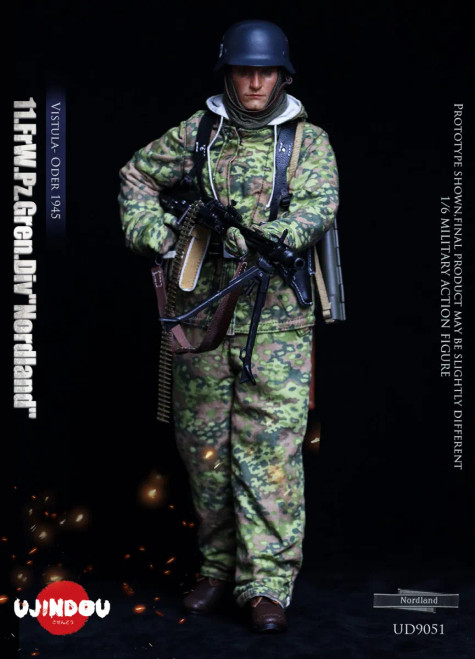 UJINDOU WWII German 11.FrW.Pz.Gren.Div "Nordland", Vistula- Oder 1945 1/6 Scale Action Figure UD9051 www.HobbyGalaxy.com