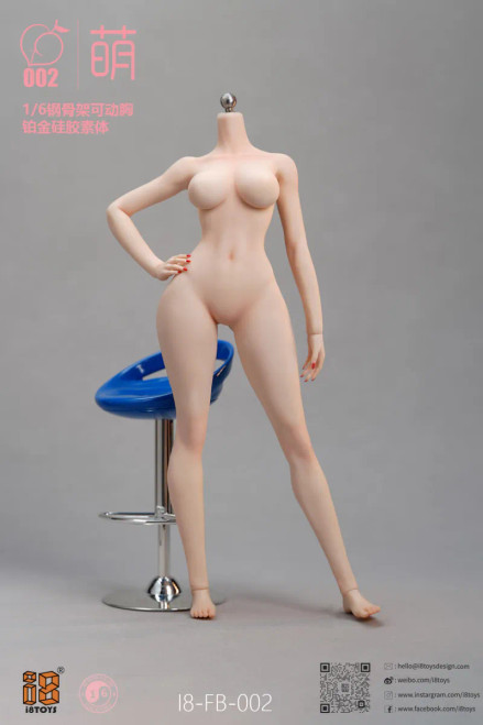 i8TOYS 1/6 Scale Steel Skeleton Platinum Silicone Seamless Female Body "Meng" with Adjustable Breast I8-FB-002-A www.HobbyGalaxy.com i8TOYS 1/6 Scale Steel Skeleton Platinum Silicone Seamless Female Body "Meng" with Adjustable Breast I8-FB-002-A www.HobbyGalaxy.com