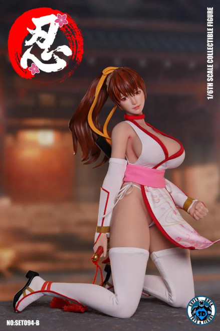 Super Duck Sexy Ninja Kasumi White Outfit Version 1/6 Scale Action Figure NO:SET094-B www.HobbyGalaxy.com