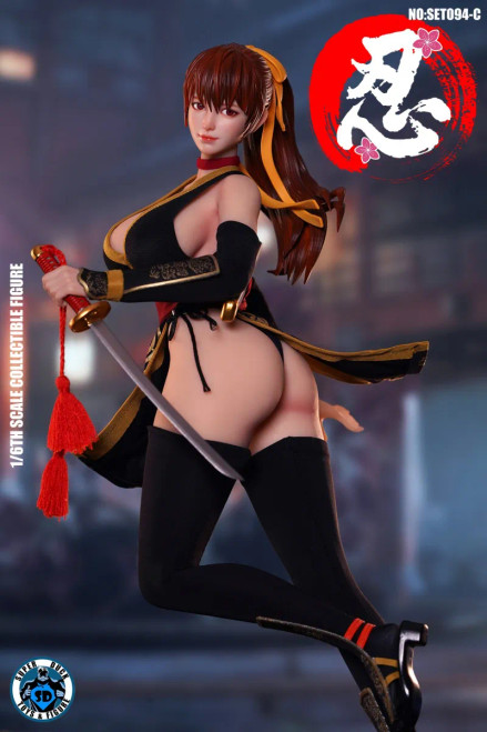 Super Duck Sexy Ninja Kasumi Black Outfit Version 1/6 Scale Action Figure NO:SET094-C www.HobbyGalaxy.com