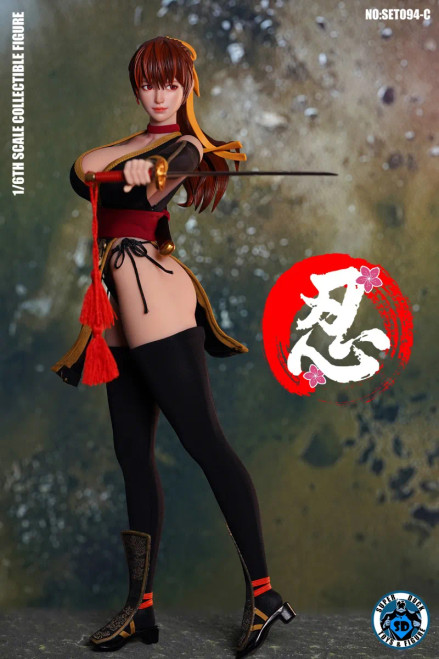 Super Duck Sexy Ninja Kasumi Black Outfit Version 1/6 Scale Action Figure NO:SET094-C www.HobbyGalaxy.com
