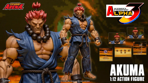 Discover the Storm Arena Street Fighter Alpha 3 Akuma 1/12 Scale Action Figure at HobbyGalaxy.com. . This premium collectible features detailed sculpting, dynamic articulation, and game‑accurate design—perfect for Street Fighter fans and figure collectors.