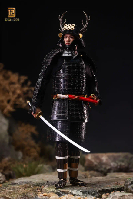 Shop the D12TOYS “Greatest Warrior of Japan” Sanada Yukimura 1/12 Scale Action Figure Black Standard Edition (D12006) at HobbyGalaxy.com  — a premium samurai collectible featuring striking black armor, detailed sculpting, and impressive articulation.