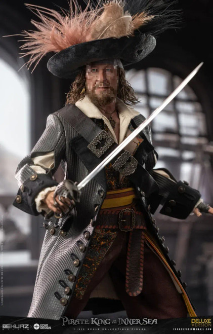 Shop the EKUAZ STUDIO x ECHO DESIGN Pirate King of the Inner Sea 1/6 Scale Action Figure Deluxe Version (EKS012D) at HobbyGalaxy.com  — a premium fantasy collectible featuring detailed armor, rich accessories, and an imposing pirate king design.