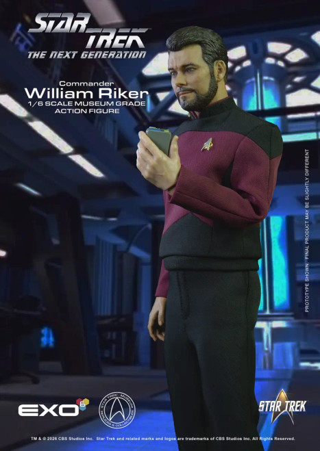 Pre-order the EXO-6 Star Trek TNG Commander Riker 1/6 Scale Figure (Essential Version) at HobbyGalaxy.com! ? Secure Number One for your crew today.