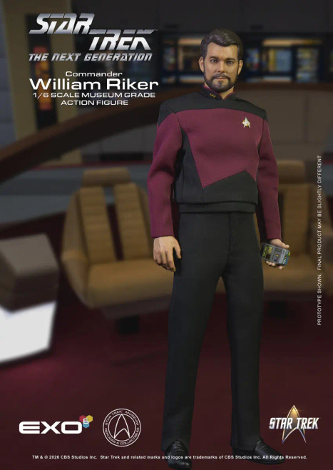 Pre-order the EXO-6 Star Trek TNG Commander Riker 1/6 Scale Figure (Essential Version) at HobbyGalaxy.com! ? Secure Number One for your crew today.