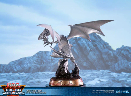 Shop the First 4 Figures “Yu‑Gi‑Oh!” Blue‑Eyes White Dragon (White Variant) at HobbyGalaxy.com  — a premium collectible statue featuring the iconic Blue‑Eyes in a striking white variant with detailed sculpting and an impressive display presence.