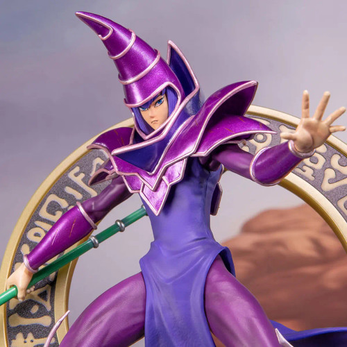 Shop the First 4 Figures “Yu‑Gi‑Oh!” Dark Magician (Purple Variant) at HobbyGalaxy.com  — a premium collectible statue featuring the iconic Dark Magician in a striking purple variant with detailed sculpting and an impressive display presence.