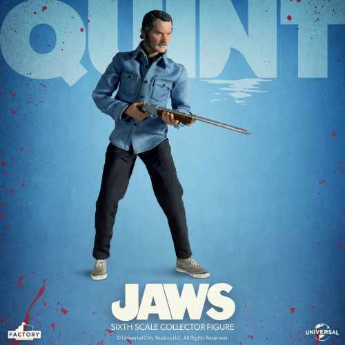 Pre-order the Factory Entertainment JAWS Quint 1/6 scale action figure. Secure the legendary shark hunter for your collection at HobbyGalaxy.com.