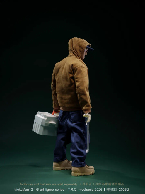 Pre-order the trickyMan12 T.R.C. Mechanic 2026 Style A1 1/6 scale art figure (FB-10145-3-A1). Secure this unique urban collectible today at HobbyGalaxy.com.