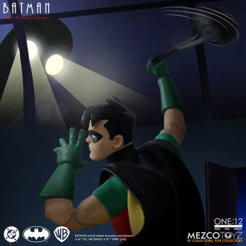 Pre-order the Mezco Toyz One:12 Collective Batman the Animated Series Robin 1/12 scale action figure. Secure the Boy Wonder today at HobbyGalaxy.com.