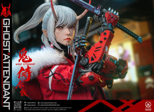 Pre-order the POP Costume Ghost Attendant (Oni Samurai) Red Remains 1/6 Scale Action Figure GS-002 at HobbyGalaxy.com. Secure this stunning piece today!