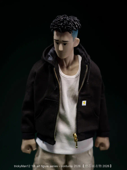 Pre-order the trickyMan12 Corduroy 2026 Series Style A 1/6 Scale Art Figure (FB-10120-1A) at HobbyGalaxy.com. Secure this unique urban collectible today!