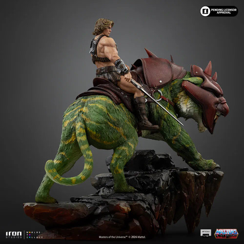 Pre-order the spectacular Iron Studios Masters of the Universe He-Man and Battle Cat Deluxe 1/10 Art Scale Statue at HobbyGalaxy.com. Secure yours today!
