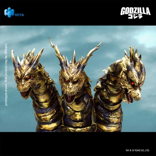 Pre-order the massive HIYA Toys EXQUISITE BASIC Series Keizer Ghidorah 14" Action Figure from Godzilla Final Wars at HobbyGalaxy.com. Secure this 2004 kaiju today!