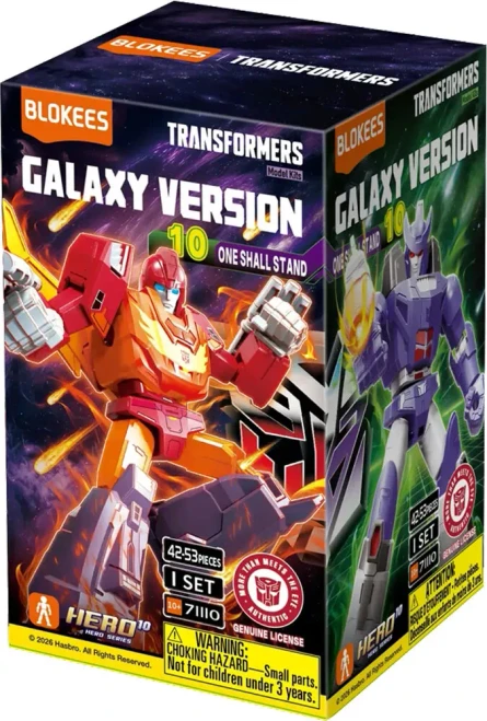 Pre-order the Blokees Transformers Galaxy Version Vol.10 "One Shall Stand" PDQ Set. Includes 9 random, highly articulated model kits featuring Galvatron, Rodimus Prime, and more. Collectors' essential!