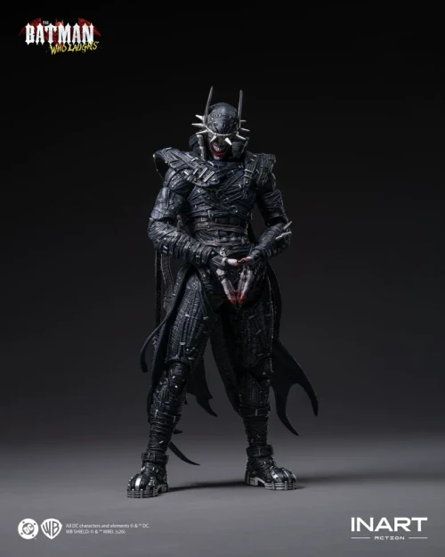 Pre-order the INART "Dark Nights: Metal" The Batman Who Laughs 1/12 scale action figure (MAG-C0002). Featuring high articulation, 3 swap-out head sculpts, and premium weapons including a scythe and chained hooks. Don't miss this hyper-realistic Dark Multiverse masterpiece!