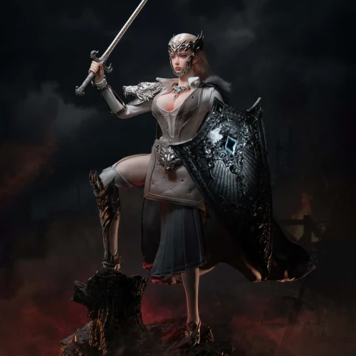 Pre-order the TBLeague The Girl Under Wolf’s Ward (Silver Ver.) Alina 1/6 Scale Action Figure (PL2026-236A) at HobbyGalaxy.com. Featuring a seamless body, detailed silver armor, and a majestic wolf-themed shield. Secure yours today!