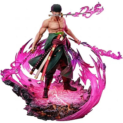 Pre-order the Jimei Palace x Cosmic Creations One Piece Roronoa Zoro 1/6 scale action figure (Deluxe Version) at HobbyGalaxy.com. Includes an LED light-up base
