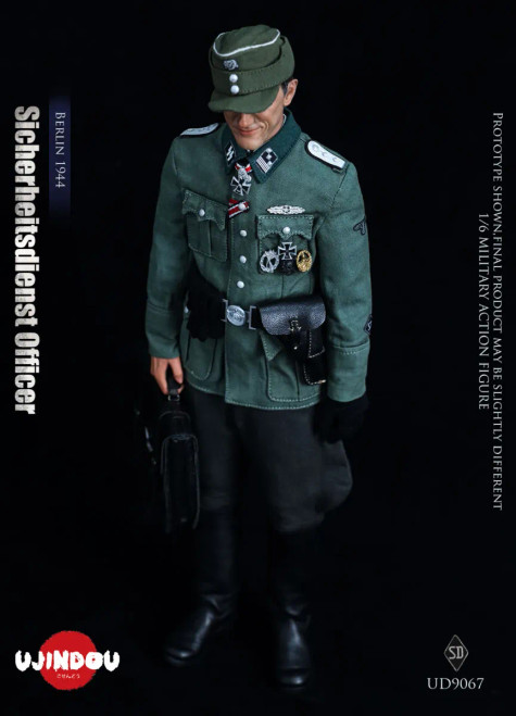 Pre-order the UJINDOU 1/6 Scale Sicherheitsdienst Officer (Berlin 1944) UD9067 at HobbyGalaxy.com. Highly detailed WWII collectible figure with authentic uniform components. Secure yours today!