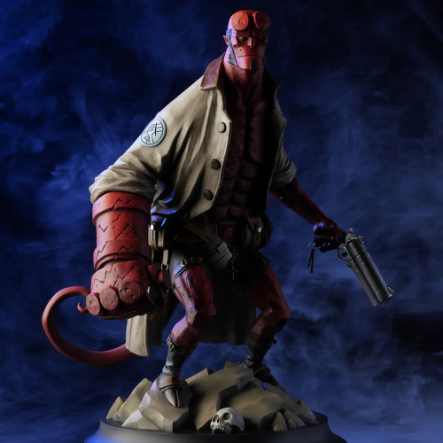 Pre-order the Mike Mignola-supervised Gecco Hellboy 1/6 scale polystone statue at HobbyGalaxy.com. Authentic 1994 Dark Horse cover art design.