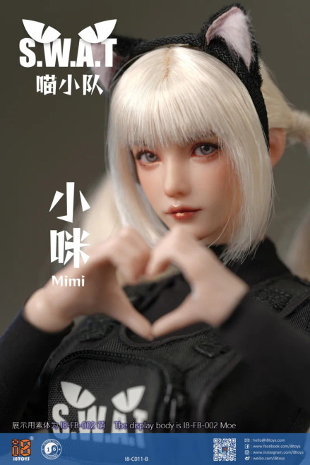 Pre-order the i8TOYS Meow SWAT Mimi 1/6 Scale Accessories Set (Style B, i8-C011-B) at HobbyGalaxy. Includes rolling-eye head sculpt, tactical gear & cat ears!