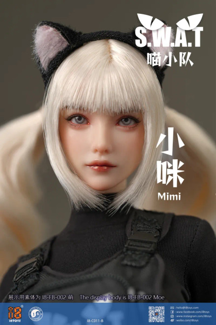 Pre-order the i8TOYS Meow SWAT Mimi 1/6 Scale Accessories Set (Style B, i8-C011-B) at HobbyGalaxy. Includes rolling-eye head sculpt, tactical gear & cat ears!