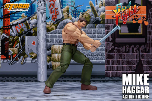 Pre-order the Storm Arena Final Fight Mike Haggar 1/12 Scale Action Figure at HobbyGalaxy. Fully articulated Metro City Mayor with wrestling gear & weapons!