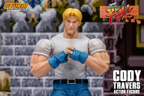 Pre-order the Storm Arena Final Fight Cody Travers 1/12 scale action figure at HobbyGalaxy.com. Secure this classic arcade brawler for your collection today!