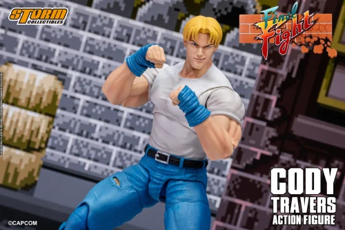 Pre-order the Storm Arena Final Fight Cody Travers 1/12 scale action figure at HobbyGalaxy.com. Secure this classic arcade brawler for your collection today!