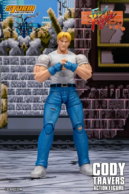Pre-order the Storm Arena Final Fight Cody Travers 1/12 scale action figure at HobbyGalaxy.com. Secure this classic arcade brawler for your collection today!