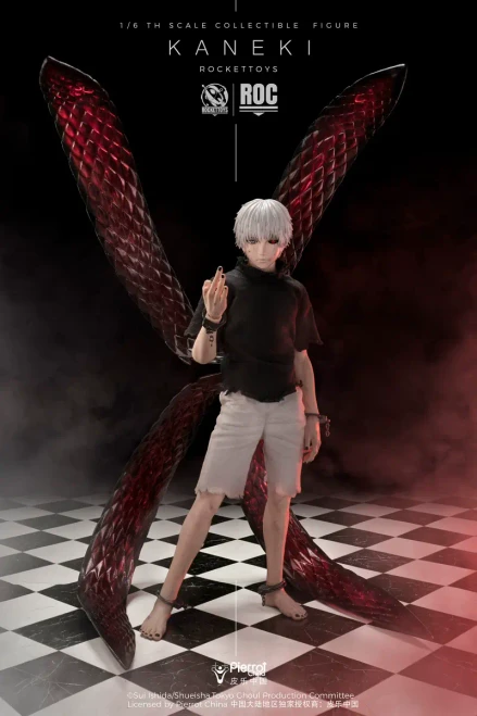 Pre-order the Rocket Toys Tokyo Ghoul Kaneki Awakened Ver. 1/6 Scale Action Figure (ROC-024) at HobbyGalaxy.com. Features Rize's Kagune and torture chair!