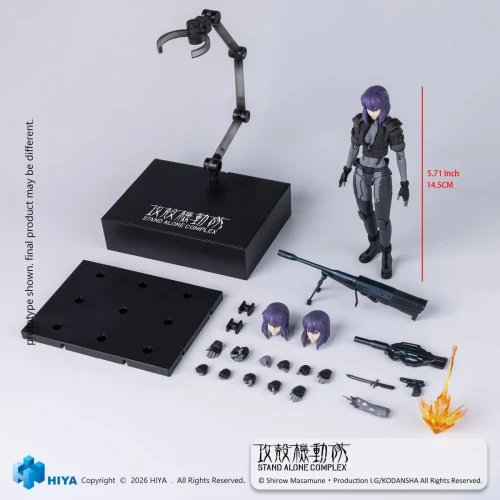 Pre-order the HIYA Toys Ghost in the Shell Motoko Kusanagi Battle Suit Ver. 1/12 scale action figure! Secure this highly detailed SAC figure at HobbyGalaxy.com.