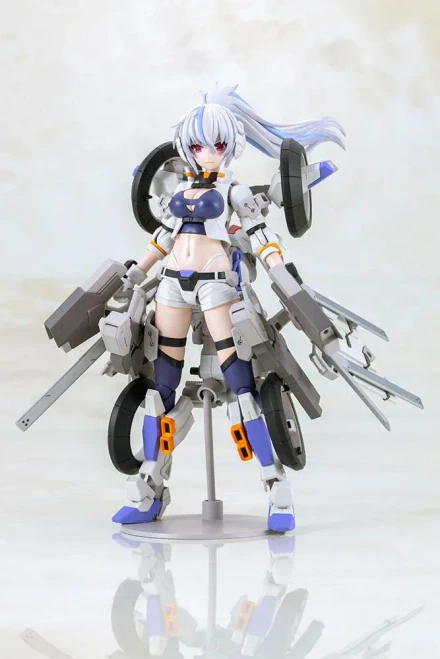 Pre-order the Kotobukiya Frame Arms Girl Second Jive model kit with transforming bike at HobbyGalaxy.com. Secure this stunning white wolf mecha girl!