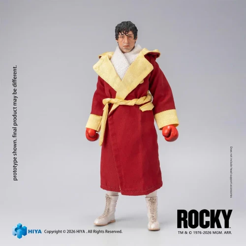 Pre-order the HIYA Toys Exquisite Super Series Rocky I 1/12 scale action figure at HobbyGalaxy.com! Secure the Italian Stallion today.