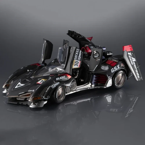 Pre-order the Threezero x MegaHouse Variable Action Hi-SPEC UNITED Asurada G.S.X RS Siren 1/18 scale die-cast car! Secure yours at HobbyGalaxy.com.