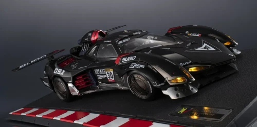 Pre-order the Threezero x MegaHouse Variable Action Hi-SPEC UNITED Asurada G.S.X RS Siren 1/18 scale die-cast car! Secure yours at HobbyGalaxy.com.