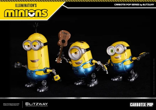 Pre-order the Blitzway Carbotix Pop Minions Trio Action Figure Set DX Ver. featuring Bob, Stuart, & Kevin today at HobbyGalaxy.com!