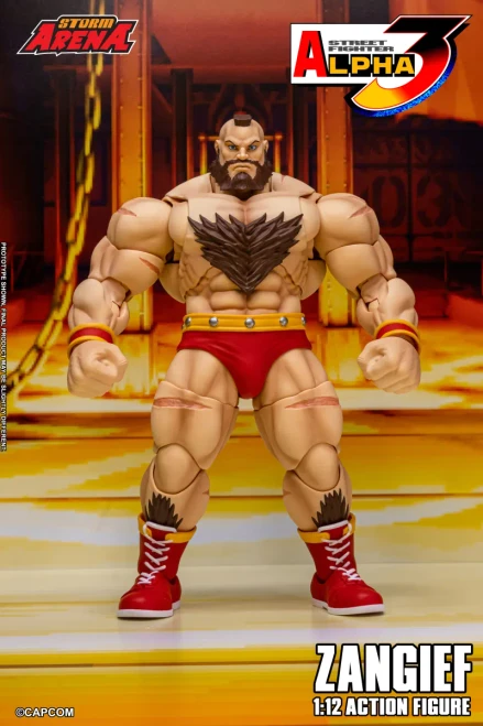 Pre-order the massive Storm Arena Street Fighter Alpha 3 Zangief 1/12 scale action figure by Storm Collectibles today at HobbyGalaxy.com!