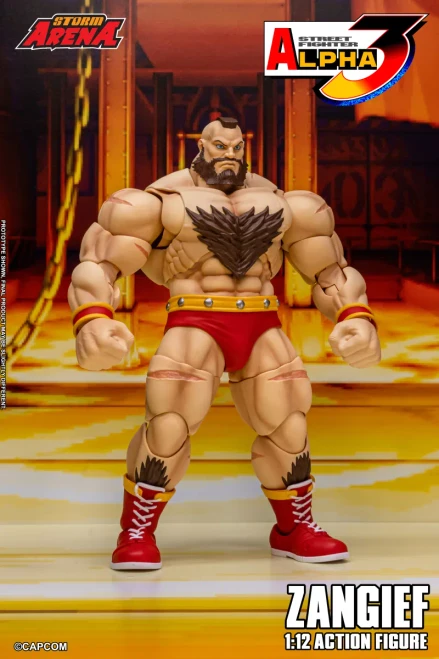 Pre-order the massive Storm Arena Street Fighter Alpha 3 Zangief 1/12 scale action figure by Storm Collectibles today at HobbyGalaxy.com!