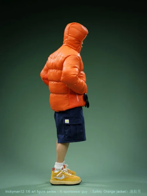 Pre-order the trickyMan12 N Sportswear Guy (Safety Orange) 1/6 scale art figure today! Secure this urban streetwear collectible at HobbyGalaxy.com.