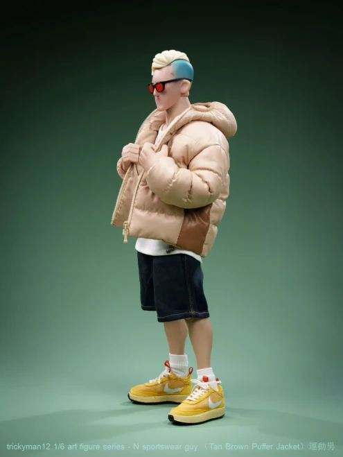 Pre-order the trickyMan12 N Sportswear Guy (Tan Brown) 1/6 scale art figure today! Secure this urban streetwear collectible at HobbyGalaxy.com.