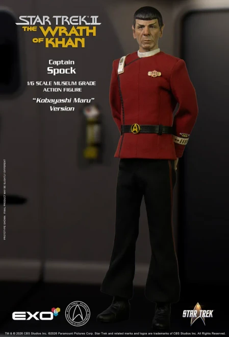 Pre-order the EXO-6 Star Trek II: The Wrath of Khan Captain Spock (Kobayashi Maru Version) 1/6 scale action figure today at HobbyGalaxy.com!
